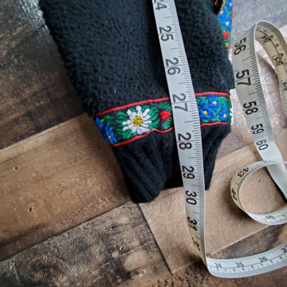 Obermeyer vintage fleece embroidered pullover women's large black - Picture 12 of 13